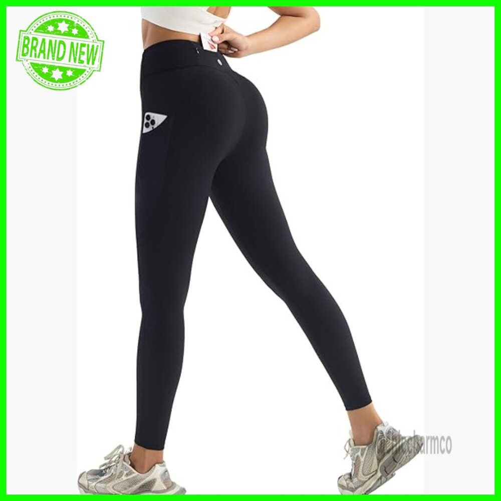 High Waisted Leggings with Pockets Tummy Control 25" Yoga Gym Workout
